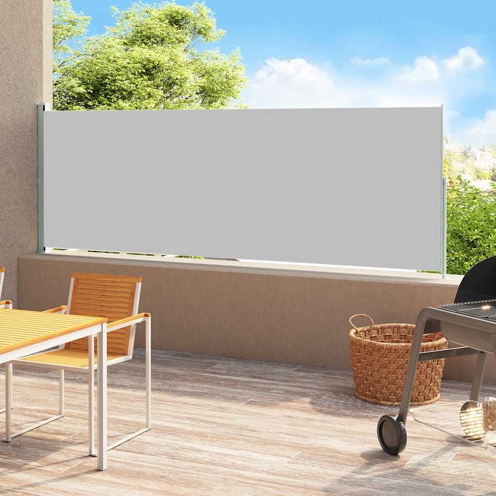 Vidaxl Toldo Lateral Retráctil Para Patio Gris 220x500 Cm_1