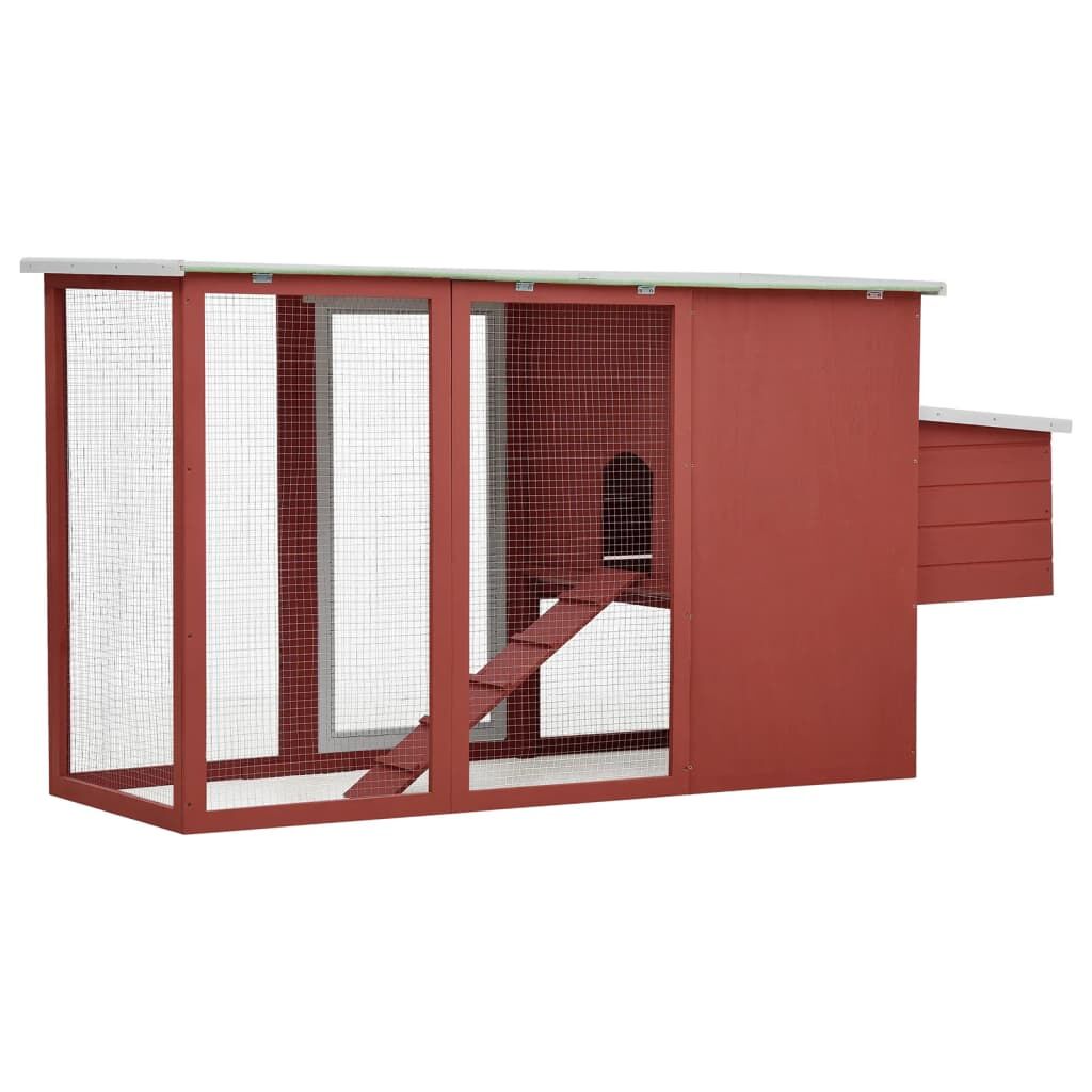 Vidaxl Gallinero Con 1 Jaula Para Huevos Madera Rojo_3
