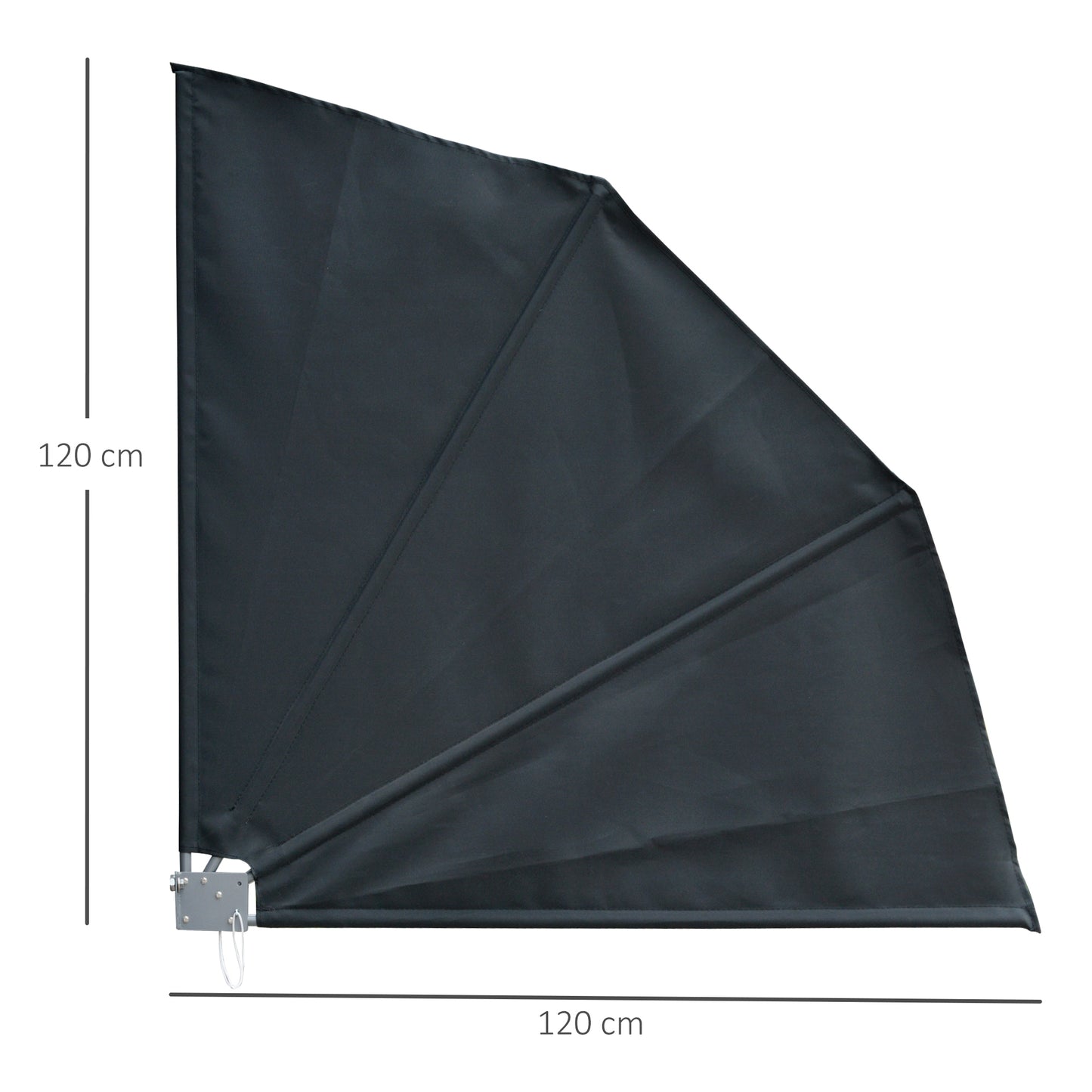 Outsunny Toldo Lateral Plegable De Balcón En Forma De Abanico Aluminio 120x120_2