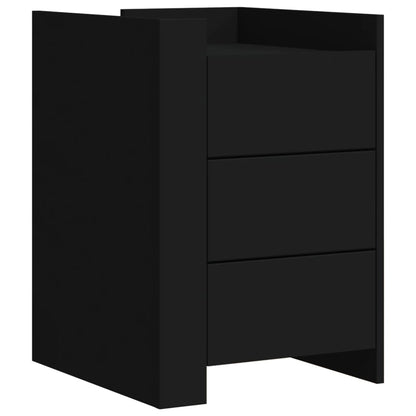Mesita De Noche Madera De Ingeniería Negro 45x50x65 Cm_0