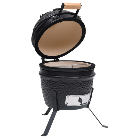 Barbacoa 2 En 1 Ahumadora Kamado De Cerámica Negro 56 Cm / Vetonek_0