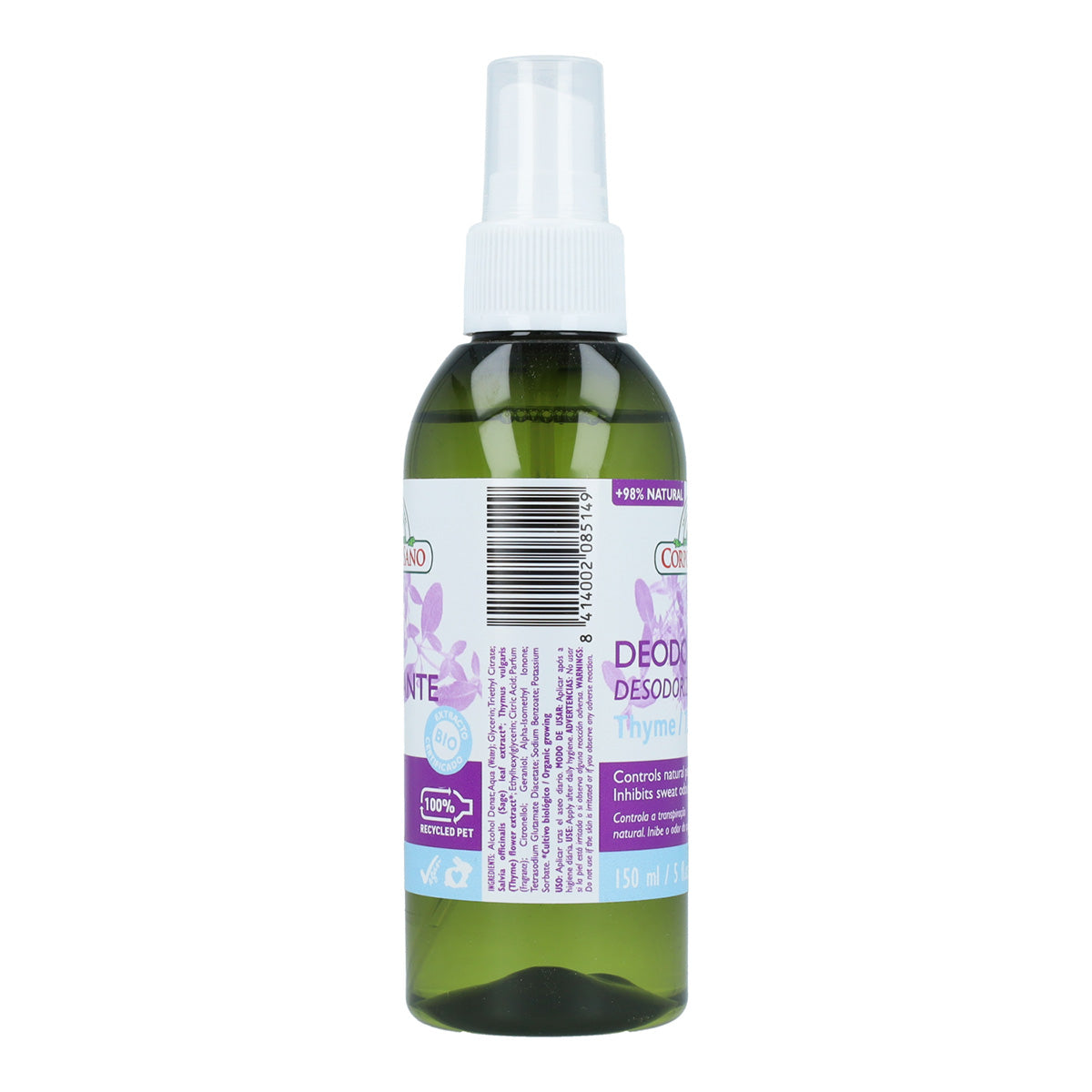 Pack 5x Desodorante tomillo Corpore Sano 150 ml