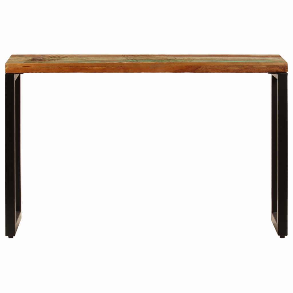 Mesa Consola Madera Maciza Reciclada Y Acero 120x35x76 Cm_1