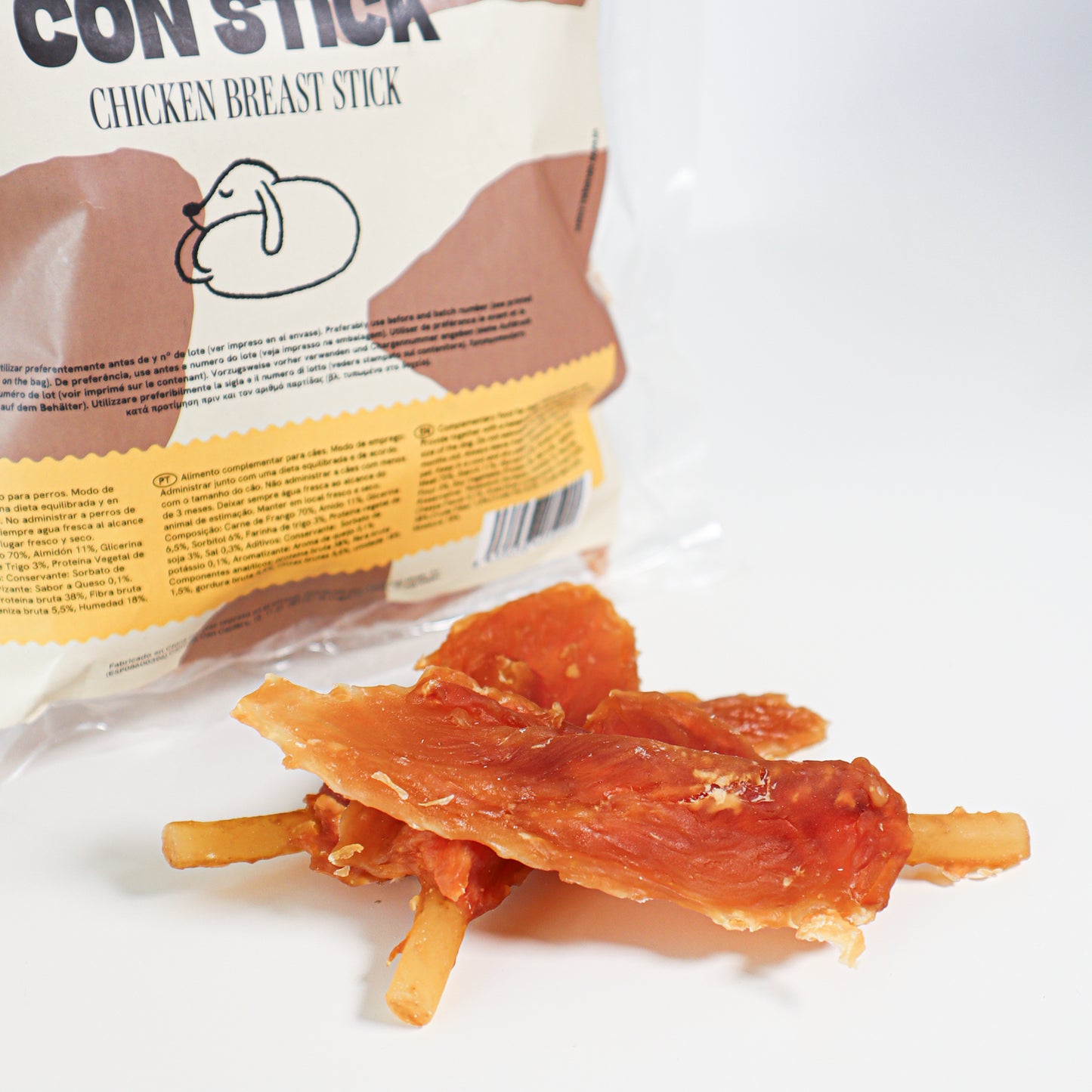 Snack Para Perro En Stick Sabor Queso Con Pollo Desecado Wuapu 500gr_1