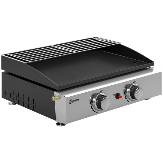 Outsunny Barbacoa De Gas Bbq Gas Con 2 Quemadores 5 Kw_0