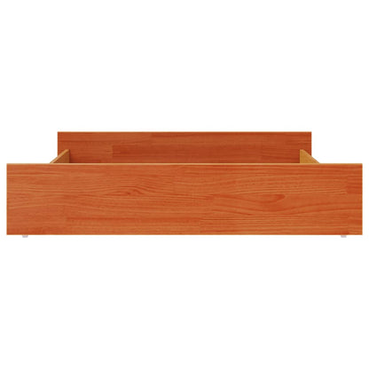 Cajones De Cama 2 Uds Madera Maciza De Pino Marrón Cera / Vetonek_1