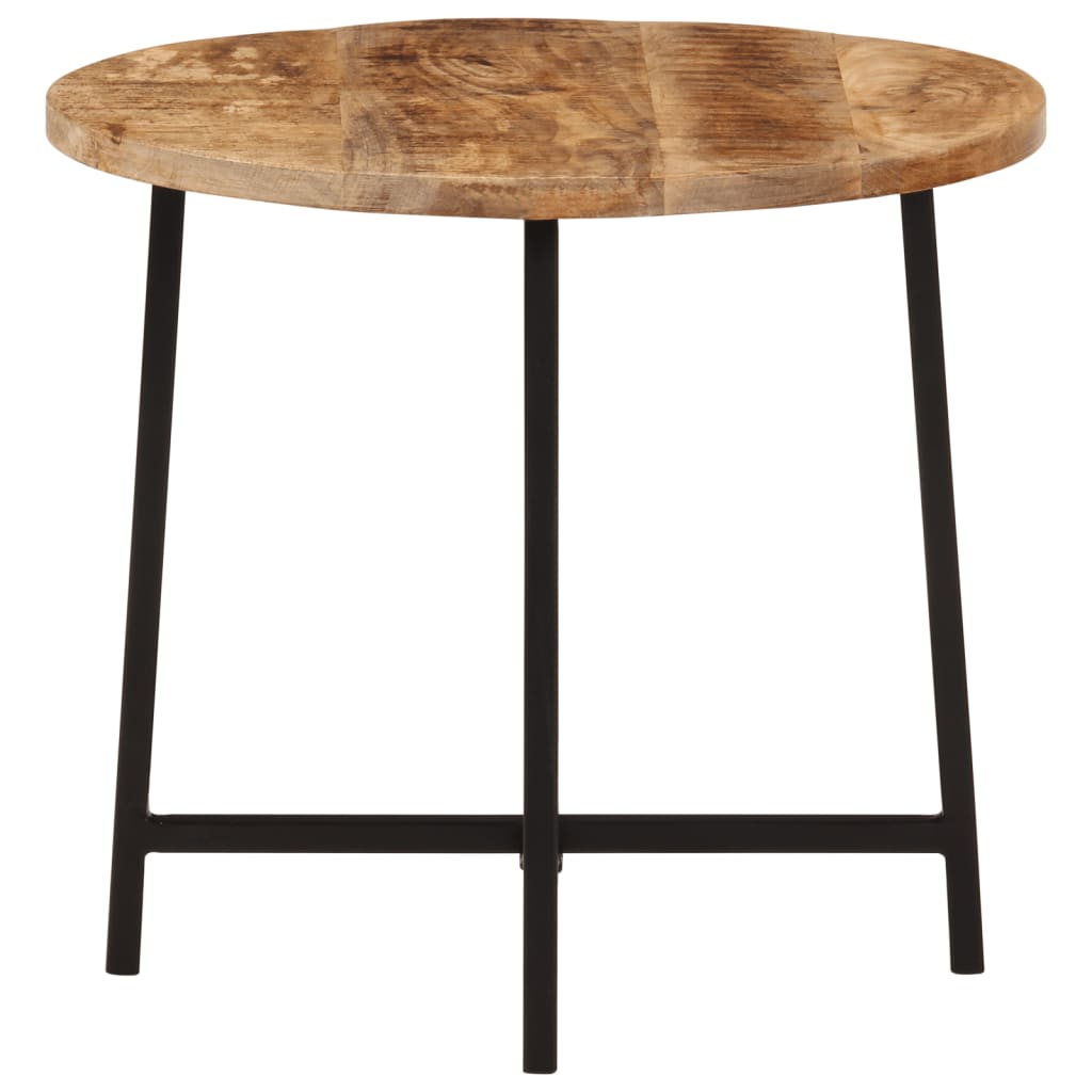 Mesa De Centro Hierro Y Madera Maciza De Mango 45x45x40 Cm_1