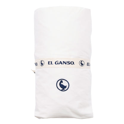 Sábana Bajera 90x200cm Blanca 100% Algodón 180tc. Elegancia Con Logo Bordado.