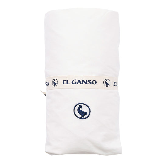 Sábana Bajera 90x200cm Blanca 100% Algodón 180tc. Elegancia Con Logo Bordado.