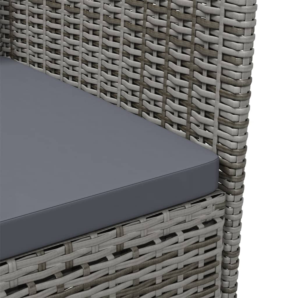 Vidaxl Sillas De Jardín 2 Unidades Con Cojines Ratán Sintético Gris_5