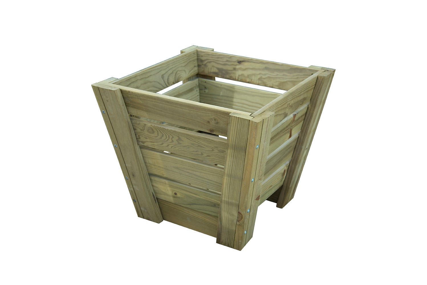 Macetero Abril Abierto De Madera Tratada Autoclave De 50 X 50 X 47 Cm 10° 55l + Bolsa Geotextil, Para Exterior.._0