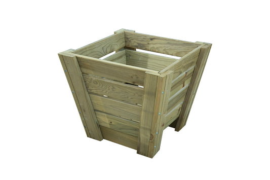Macetero Abril Abierto De Madera Tratada Autoclave De 50 X 50 X 47 Cm 10° 55l + Bolsa Geotextil, Para Exterior..
