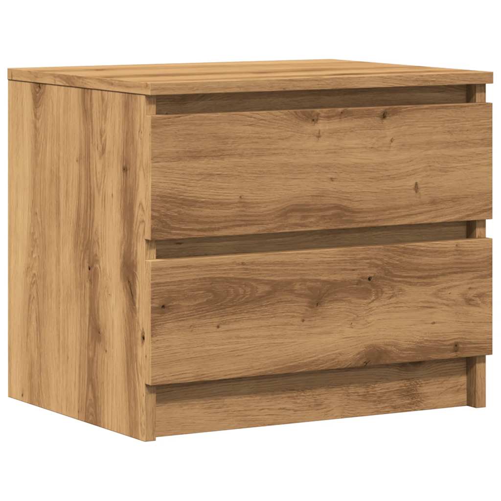 Mesitas De Noche 2 Uds Madera Ingeniería Roble 50x40x43.5 Cm_2