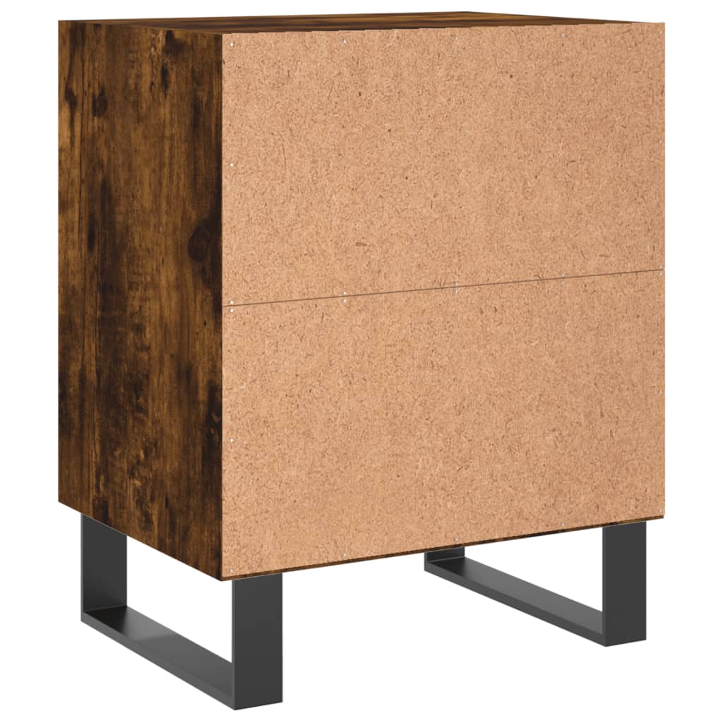 Mesita De Noche Madera De Ingeniería Roble Ahumado 40x30x50 Cm_4