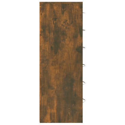 Aparador Con 6 Cajones Contrachapado Roble Ahumado 50x34x96 Cm / Vetonek_2
