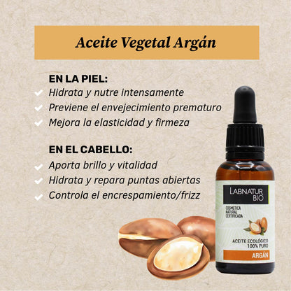 Aceite de Argán 100% Puro Labnatur Bio 30 ml | Nutrición y Antioxidantes | Rostro, Cuerpo, Cabello y Uñas_1