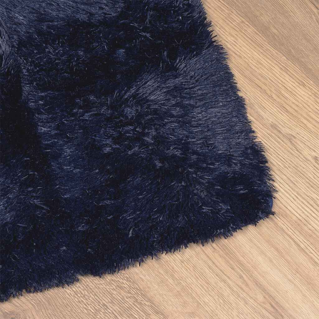 Vidaxl Alfombra De Pelo Largo Navarra Azul Marino 120x170 Cm Poliéster_3