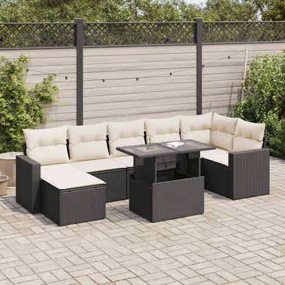 Set De Sofás De Jardín Y Cojines 8 Piezas Ratán Sintético Negro / Vetonek_4