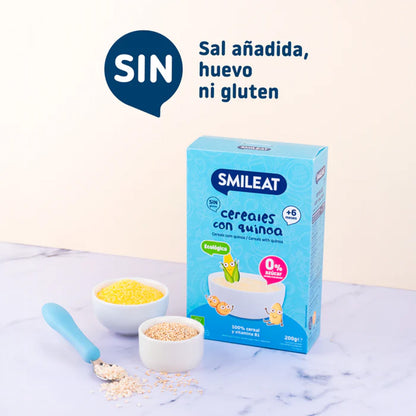 PROMO 3x Papilla de cereales Sin Gluten con Quinoa Eco Smileat, 200g