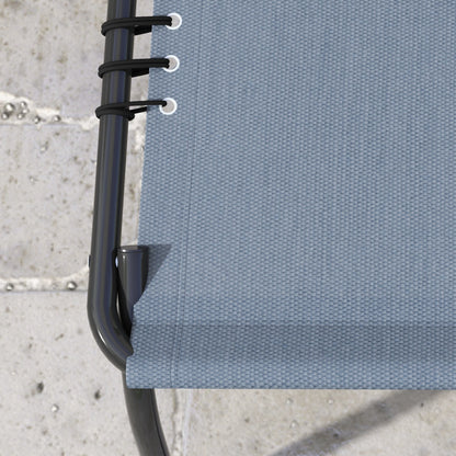 Outsunny Conjunto De 2 Tumbonas Plegables Con Respaldo 197x58x30 Cm Gris_4