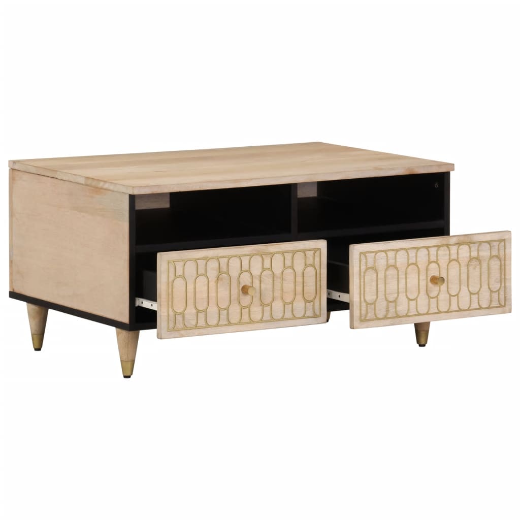 Mesa De Centro De Madera Maciza Mango 80x54x40 Cm_0