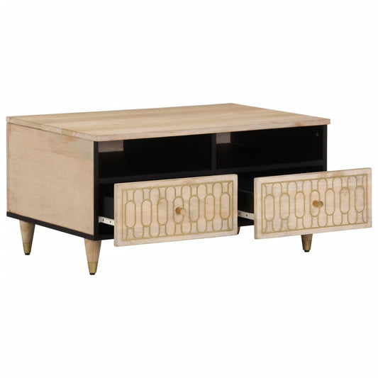 Mesa De Centro De Madera Maciza Mango 80x54x40 Cm_0