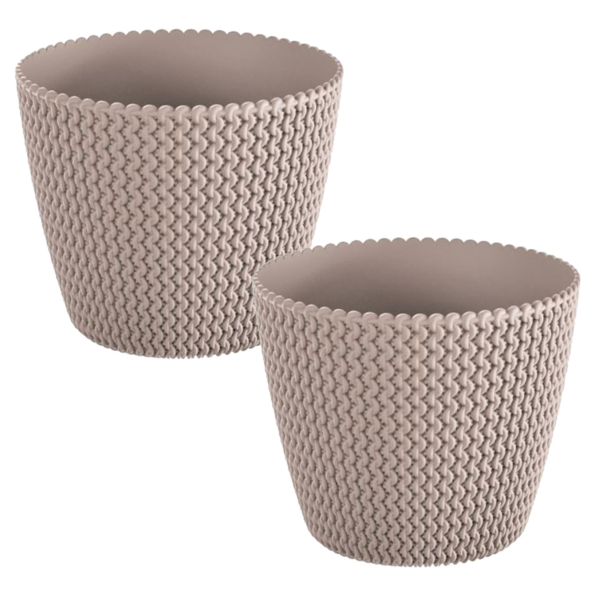 2x Maceta Redonda 11,5l Prosperplast Splofy De Plastico En Color Mocca, Ø29,5 X 24,9 Cm_0