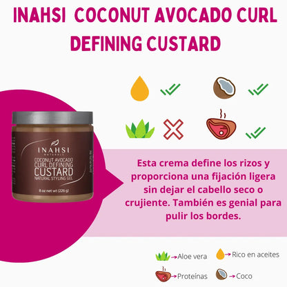 Crema De Peinar Coconut Avocado Curl Defining Custard Inahsi Naturals 226g_1