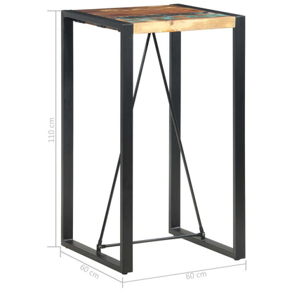 Mesa Alta De Cocina De Madera Maciza Reciclada 60x60x110 Cm_3