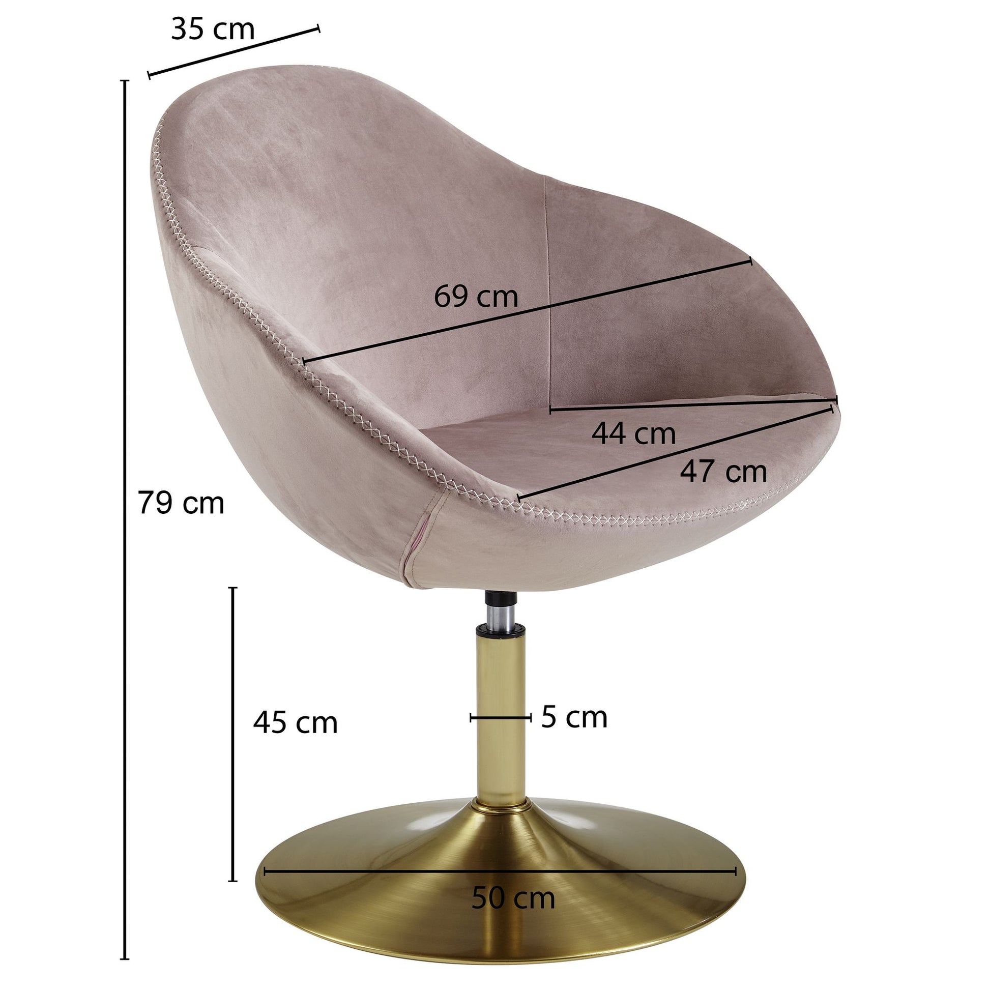 Butaca Rosa Giratoria 70x79x70 Cm_3