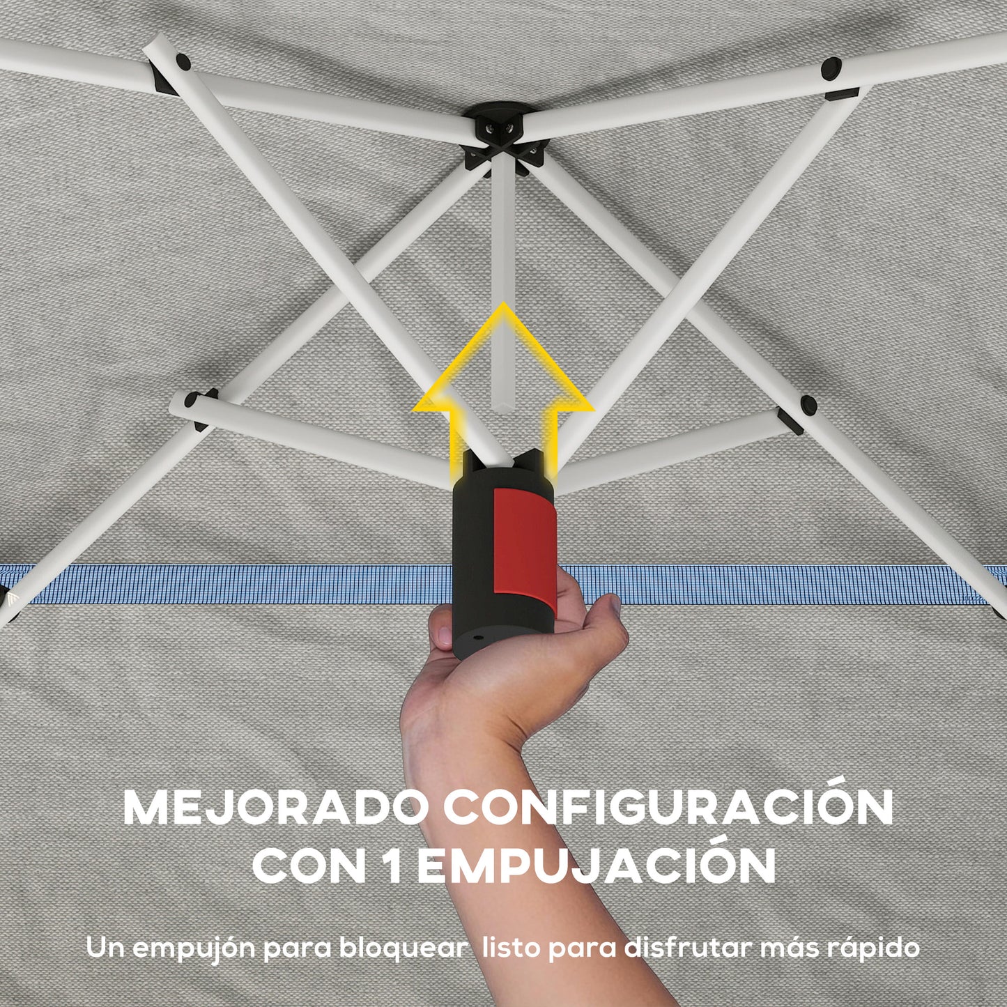 Outsunny Carpa Plegable 3,5x3,5 M Con Doble Techo Altura Ajustable Upf50+ Gris_5