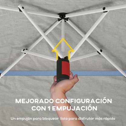 Outsunny Carpa Plegable 3,5x3,5 M Con Doble Techo Altura Ajustable Upf50+ Gris_5