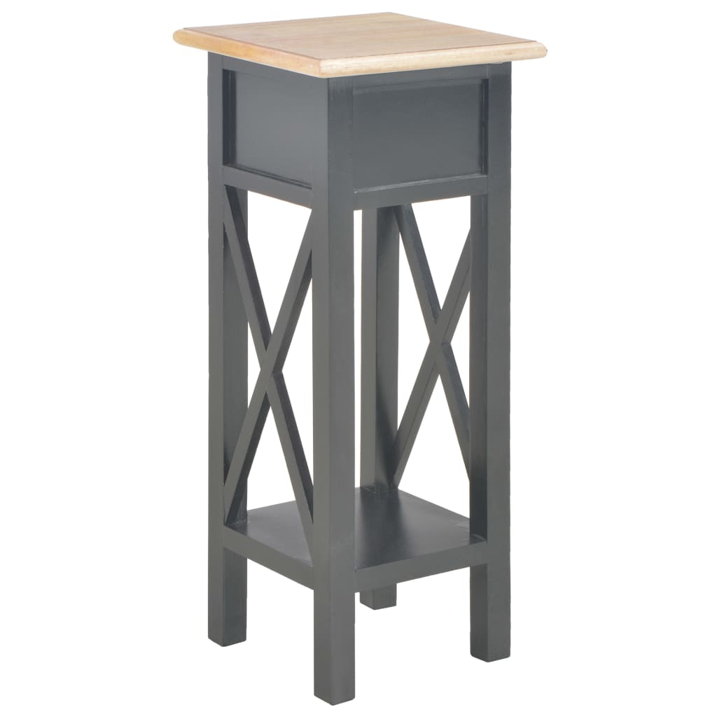 Mesa Auxiliar De Madera Negro 27x27x65,5 Cm_3
