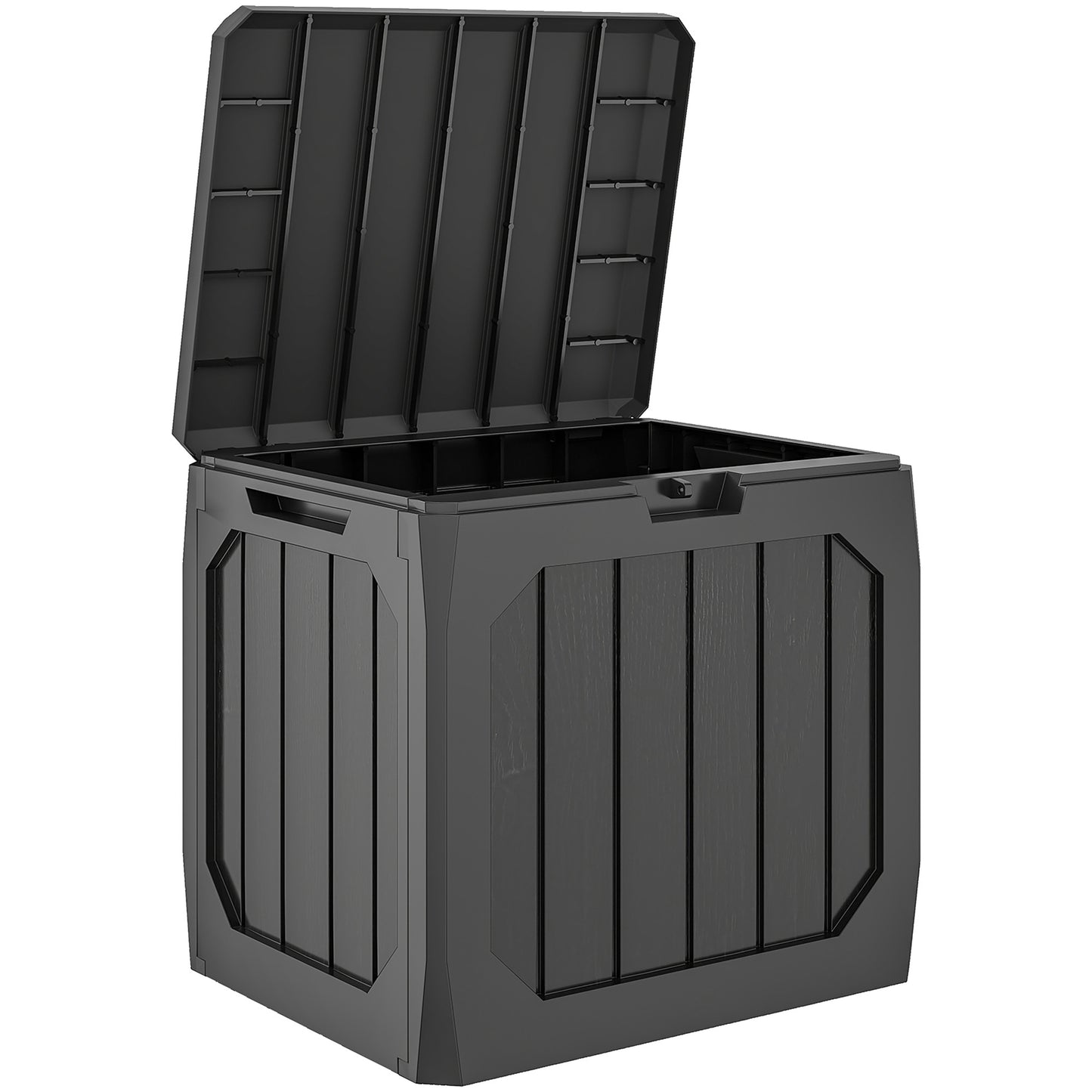 Outsunny Baúl De Almacenaje Exterior 121l Con 2 Asas Impermeable 56x45x53 Cm_0