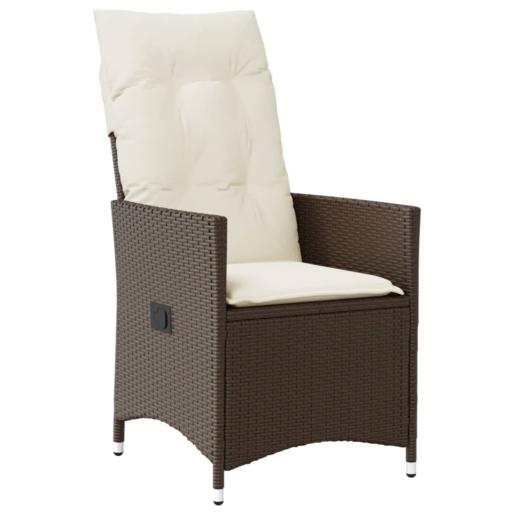 Set Comedor Para Jardín 9 Pzas Y Cojines Ratán Sintético Marrón / Vetonek_2