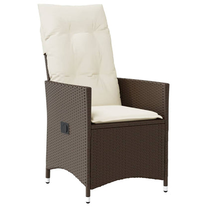 Set Comedor Para Jardín 9 Pzas Y Cojines Ratán Sintético Marrón / Vetonek_2