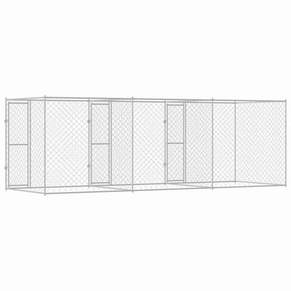Jaula Para Perro Plateado 600 X 200 X 200 Cm Acero Galvanizado_5