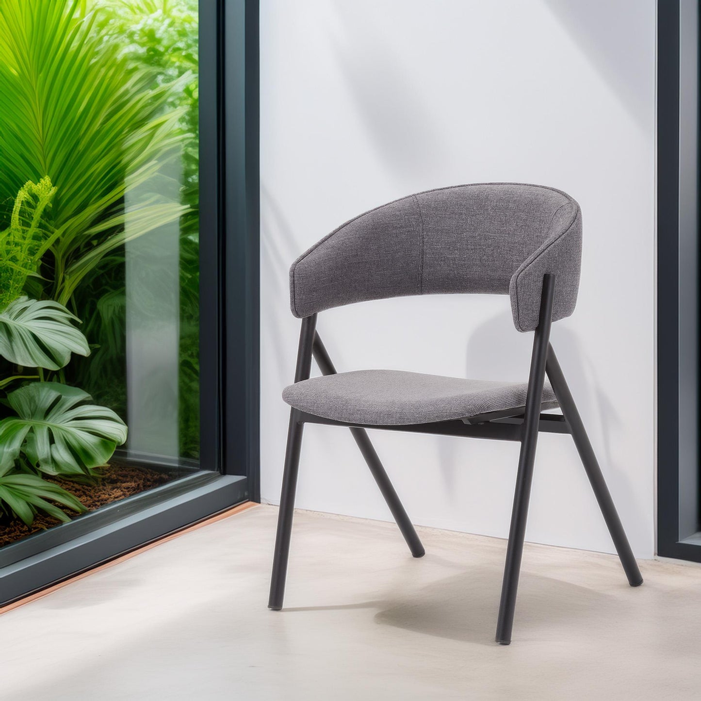Silla Angie Negra Y Gris - Diseño Contemporáneo 58x56x74cm - Well Home_2