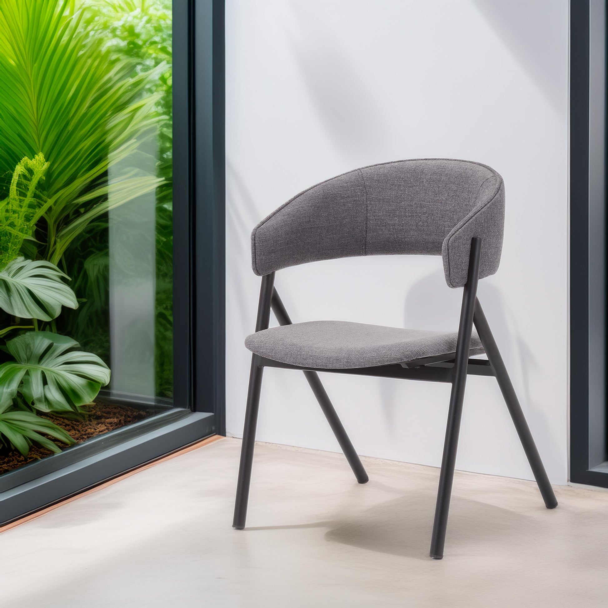 Silla Angie Negra Y Gris - Diseño Contemporáneo 58x56x74cm - Well Home_2