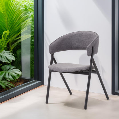Silla Angie Negra Y Gris - Diseño Contemporáneo 58x56x74cm - Well Home_2