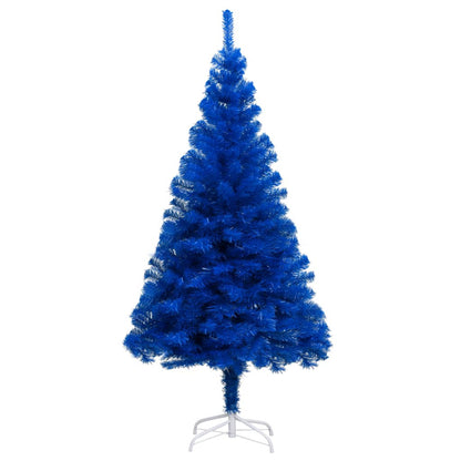 Vidaxl Árbol De Navidad Preiluminado Con Luces Y Soporte Azul 150 Cm_1