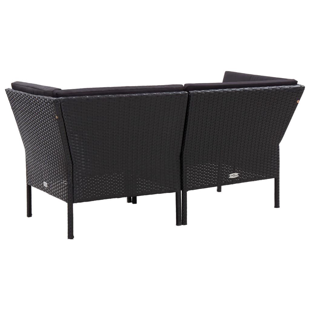 Vidaxl Set Muebles De Jardín 8 Piezas Y Cojines Ratán Sintético Negro_4