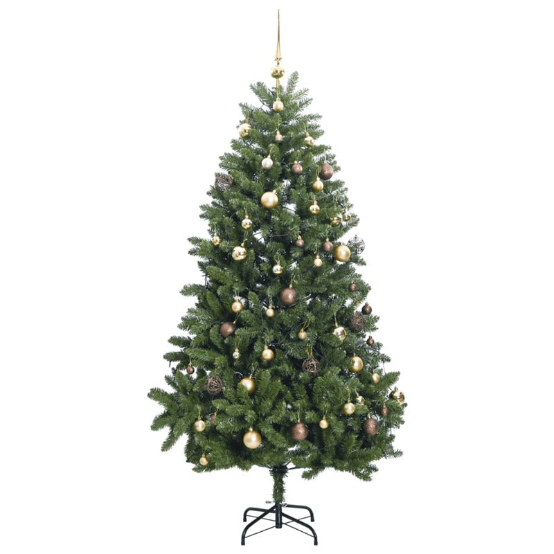 Vidaxl Árbol De Navidad Artificial Con Bisagras 300 Led Y Bolas 270 Cm_3