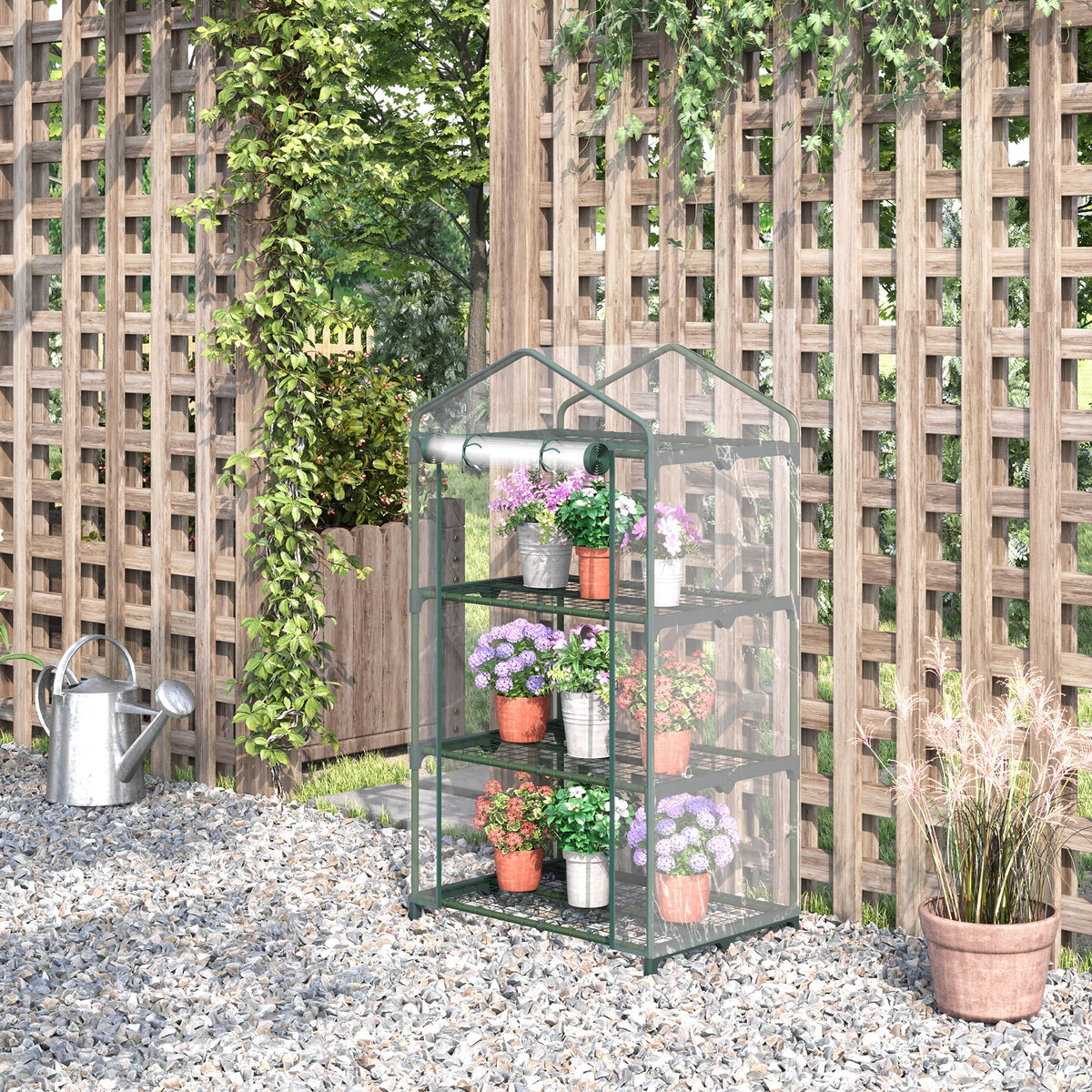 Invernadero De Jardín Outsunny Metal, Pvc Transparente 69x49x125 Cm_1