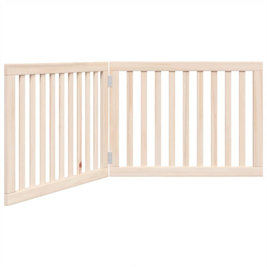 Vidaxl Puerta Para Perros Plegable De 2 Paneles, 160 Cm, Madera De Álamo_0