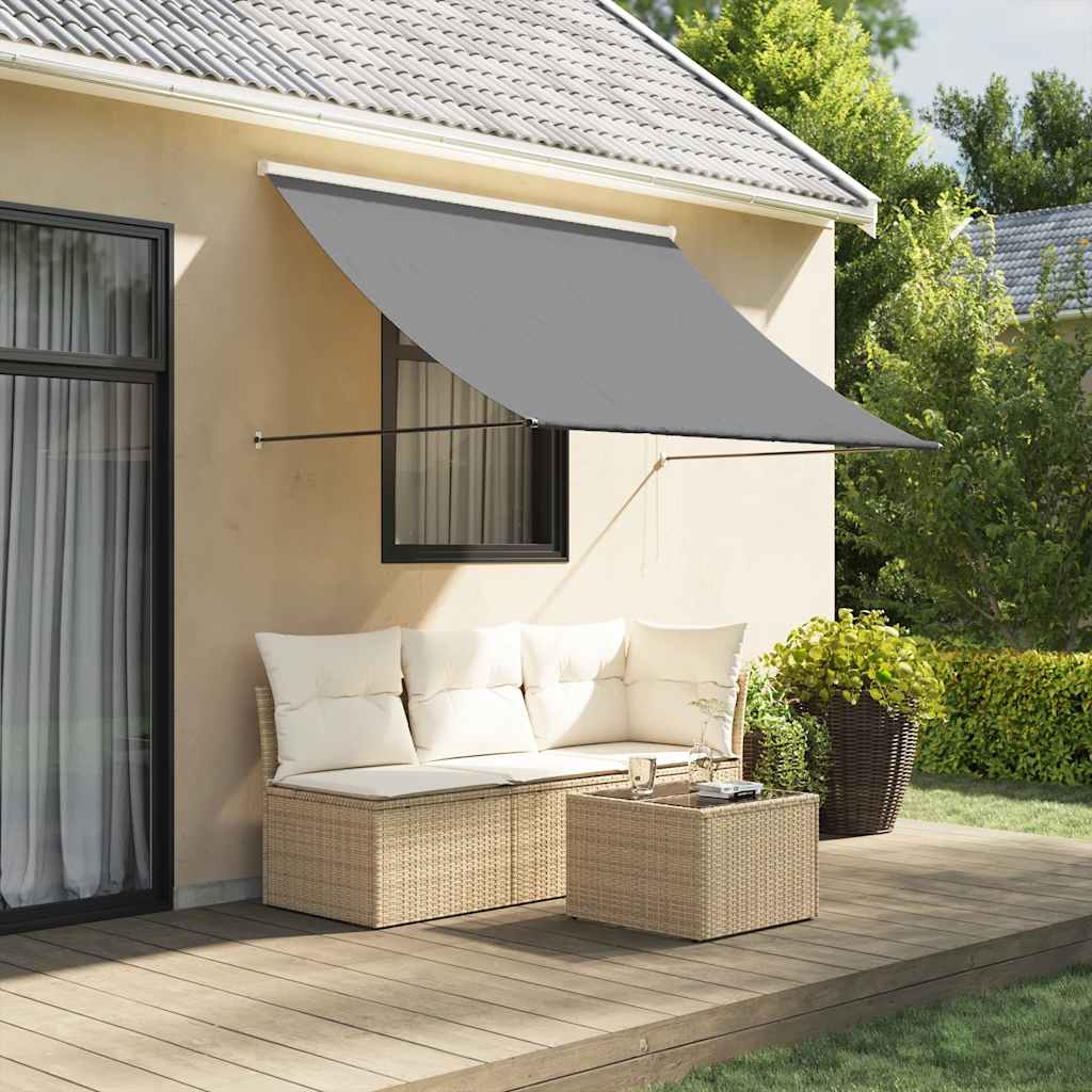 Toldo Retráctil De Tela Y Acero Gris Antracita 250x150 Cm_1