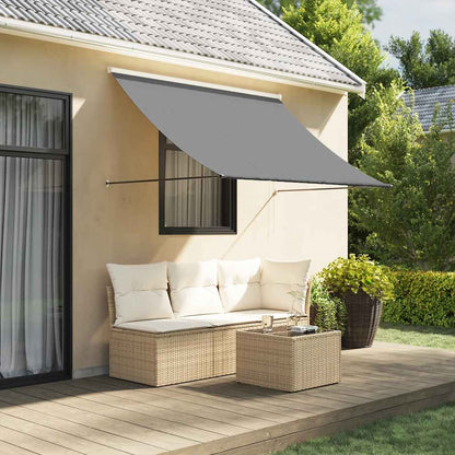 Toldo Retráctil De Tela Y Acero Gris Antracita 250x150 Cm_1