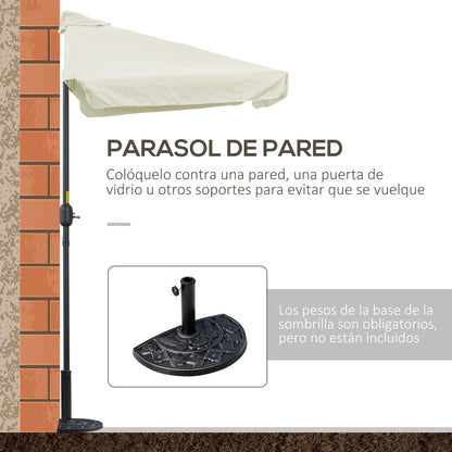 Outsunny Sombrilla Rectangular 230x130x249 Cm Con Manivela Protección Uv Crema_5