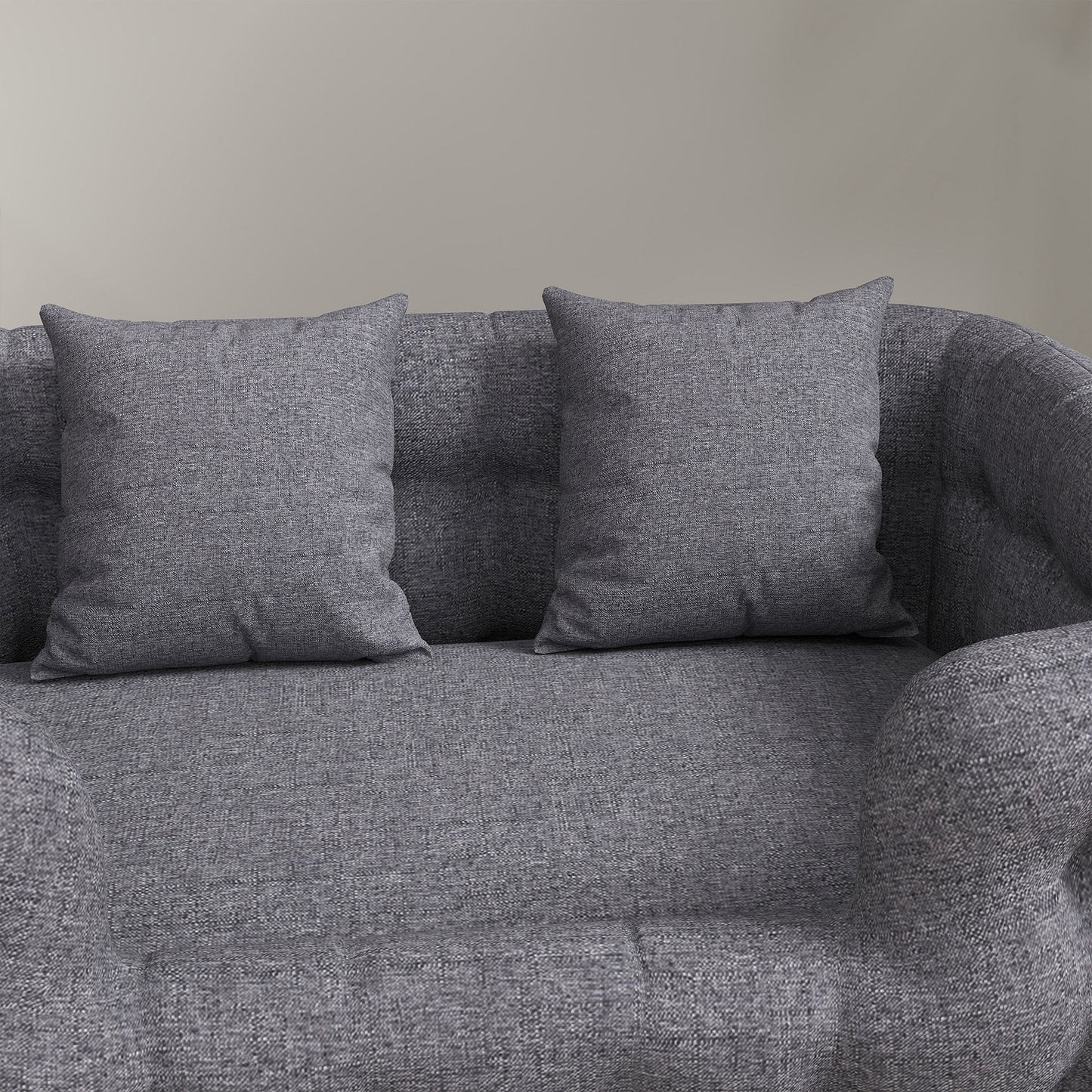 Pawhut Cama Para Perros Pequeños Con 2 Almohadas Antideslizante 70x50x30cm Gris_3