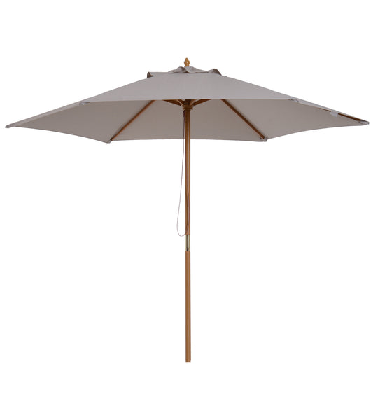 Outsunny Sombrilla De Jardín Ø250x230 Cm Con Poste Desmontable Gris_0